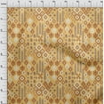 thumbnail image 3 of oneOone Cotton Poplin Fabric Block & Geometric Ikat Decor Fabric Printed BTY 42 Inch Wide, 3 of 4
