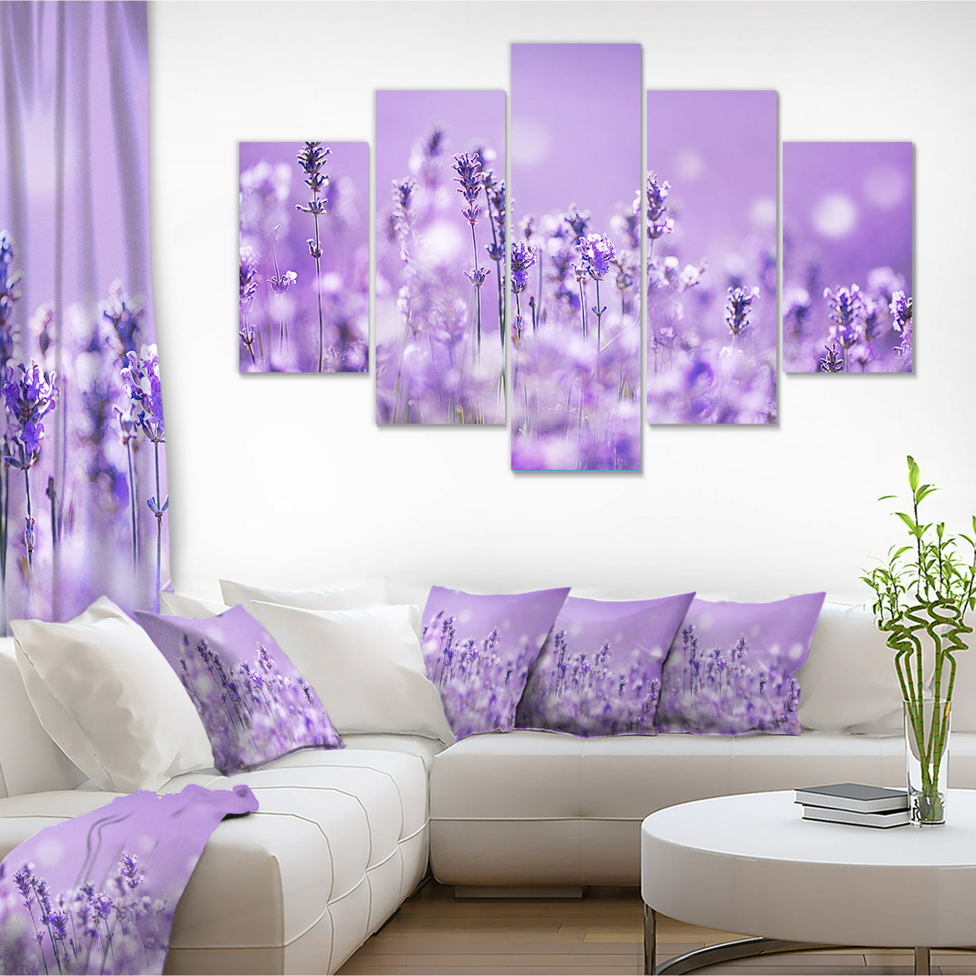 Stunning Purple Lavender Field Landscape Canvas Art Print