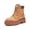 Camel, variant on Lace-up Combat Boots Ankle Bootie for Women-Water-Resistant Side Zip Platform Lug Sole Boots