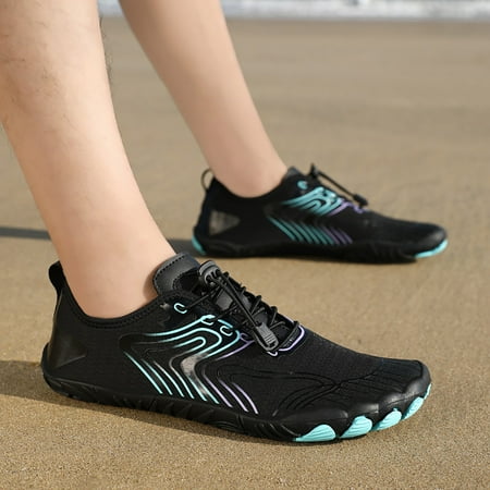 XIAQUJ Outdoor Couple Men Waterproof Mountaineering Casual Sport Shoes Lace up Beach Running Breathable Soft Bottom Shoes Women s Fashion Sneakers Black 6.5(37)