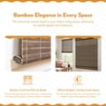thumbnail image 4 of Radiance Bamboo Roman Shades for Windows, Flatstick Cordless Blinds, Driftwood, 36"W x 64"L, 4 of 18