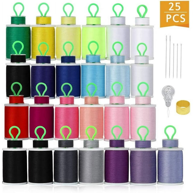 50Pcs Bobbins and Sewing Threads, Cotton Sewing Thread Mixed Cotton 21 Colors