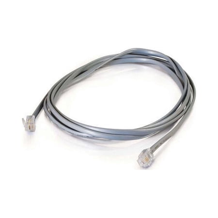 UPC: 0757120096009 | C2G 09600 RJ12 6P6C Straight Modular Cable  Silver (14 Feet  4.26 Meters)