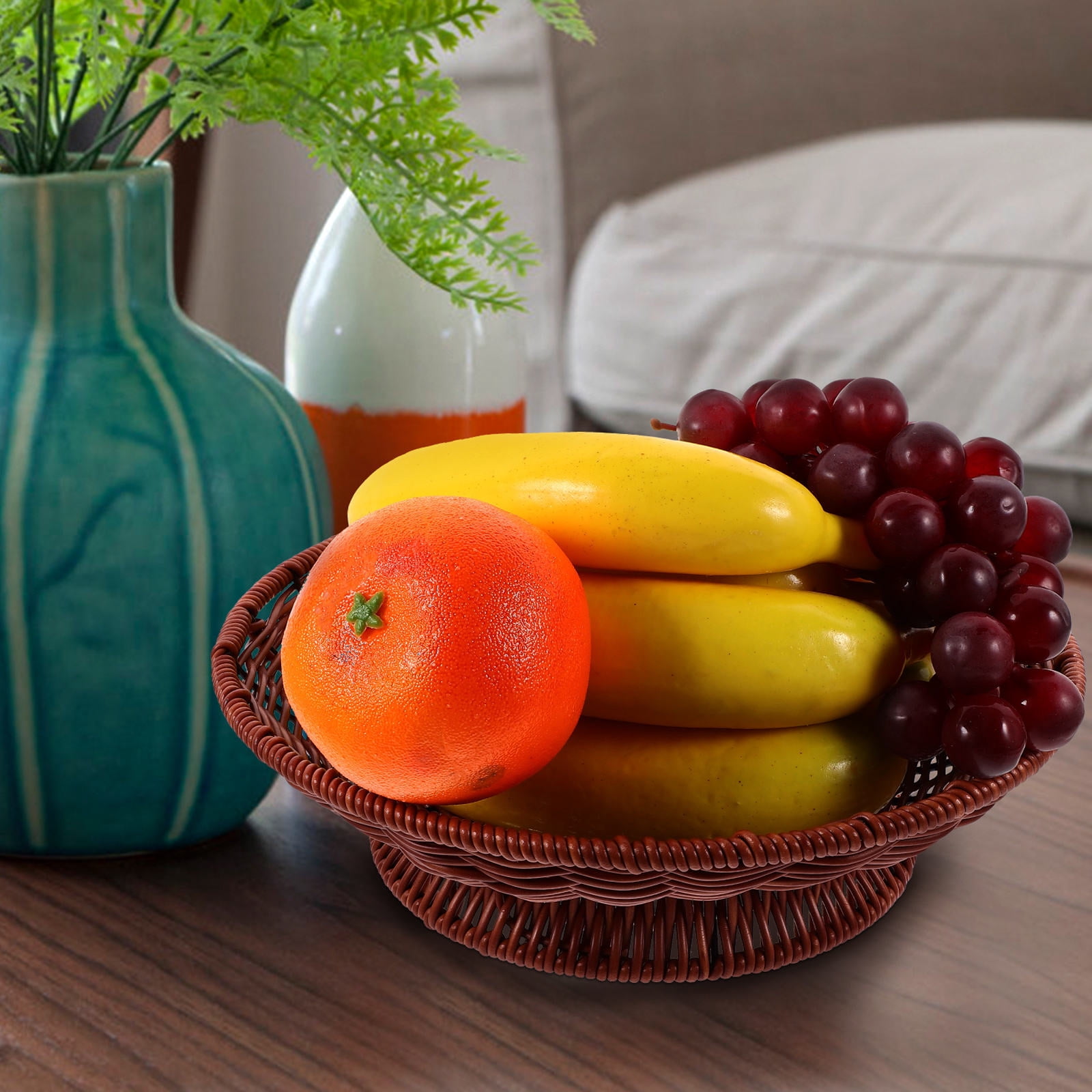 FRCOLOR Simulation Rattan Snack Dish Footed Dried Fruit Plate Snack Plate for Restaurant Home