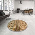 thumbnail image 3 of Ahgly Company Indoor Round Abstract Saddle Brown Abstract Area Rugs, 3' Round, 3 of 6