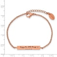 thumbnail image 6 of Stainless Steel Bracelet Fancy Cable Women's Cubic Zirconia 4 mm 7 in Chisel Polished Rose IP-plated with CZ LOVE DREAM LAUGH Enjoy the little things 1.5 Extension, 6 of 8