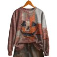 thumbnail image 4 of NMMUED Womens Cute Pumpkin Print Sweatshirts Halloween Graphic Pullovers Crewneck Long Sleeve Oversized Spooky Casual Outfits Orange XXL, 4 of 6