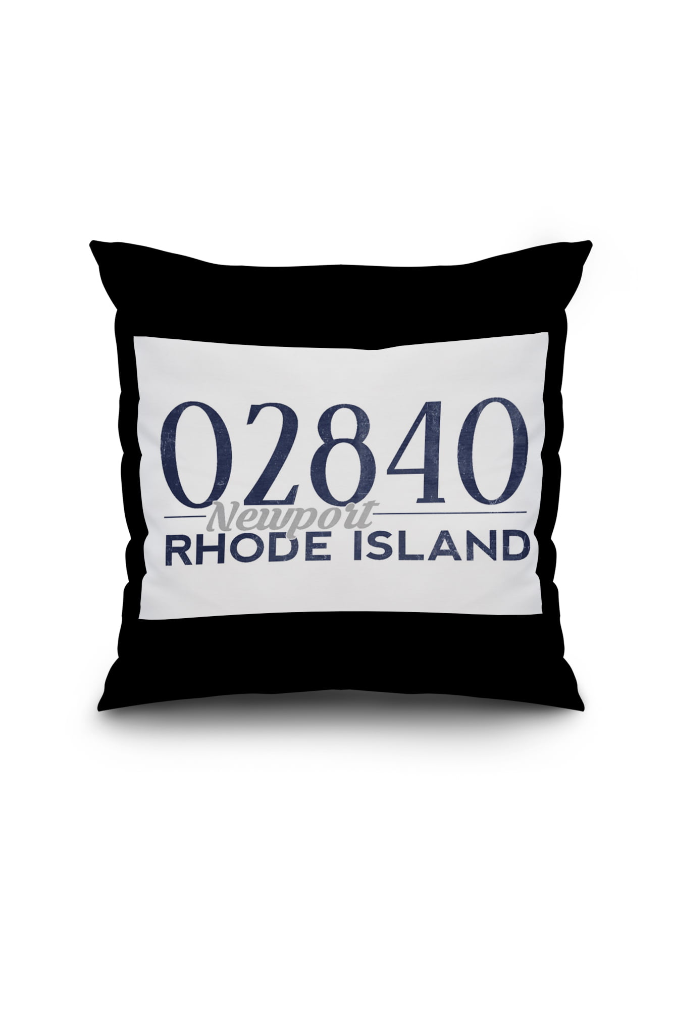 Newport, Rhode Island - 02840 Zip Code (Blue) - Lantern Press Artwork (18x18 Spun Polyester ...