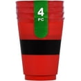 thumbnail image 6 of IOS Santa's Belt Christmas Holiday Utensils Plastic Reusable Kids Tumbler Goblet. Red & Black Cups Party Set, Bundle Included With Regalong Pambata (12pcs/set), 6 of 7