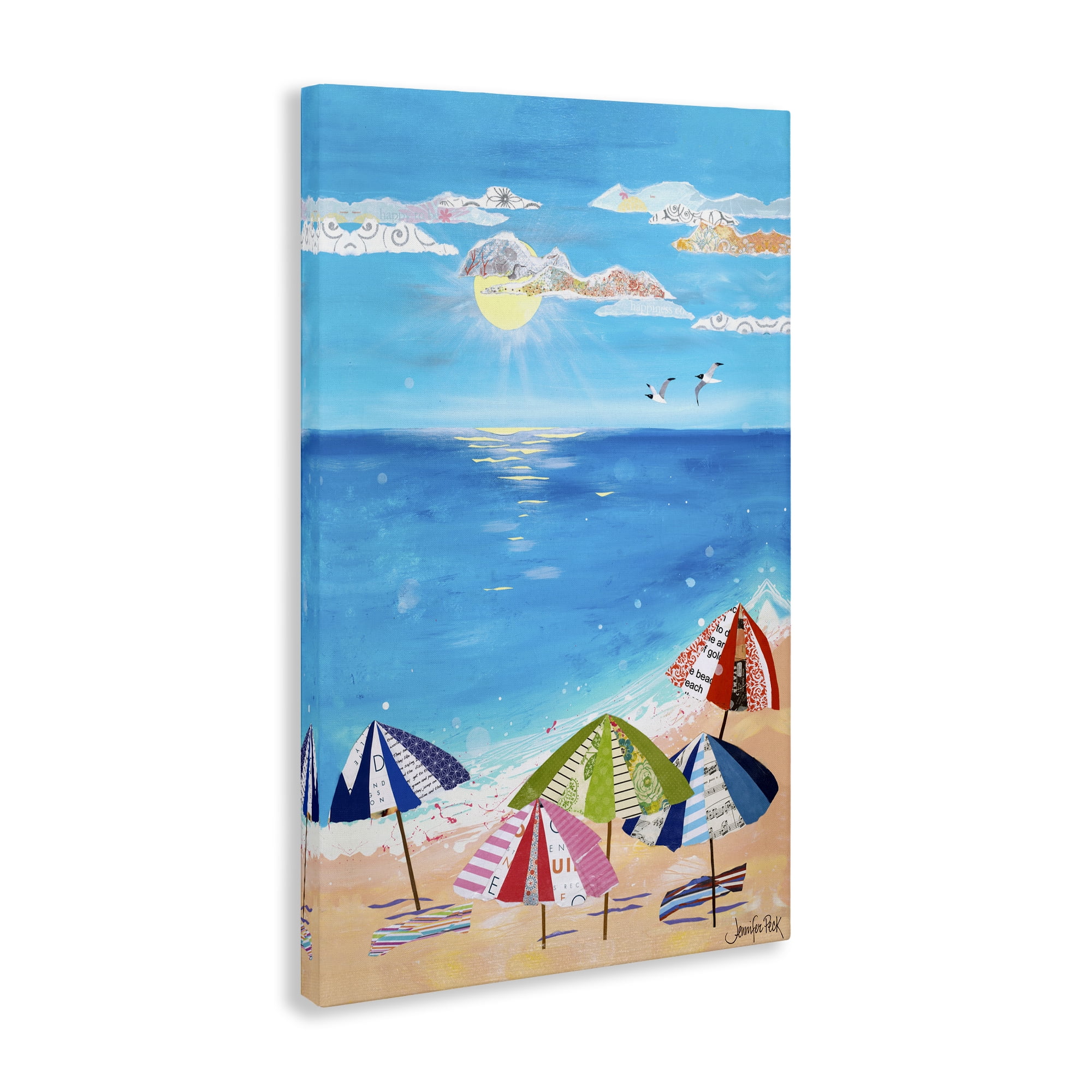 Stupell Industries Good Day Sunshine Coastal Painting Gallery Wrapped Canvas Art Print Wall Art, 30 x 45