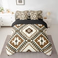 thumbnail image 2 of jejeloiu Rustic Western Aztec 7pcs Bedding Comforter Set,Retro Bohemian Geometric Queen Bedding Sets,Brown Beige Queen Sheet Sets For Men Women,Home Decor Reversible, 2 of 8