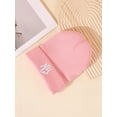 thumbnail image 1 of 3pcs/1pc Children's Warm Knitted Hat For Autumn And Winter,NY Embroidered Design,Ear Protection Warm Beanies Pink One Size, 1 of 5