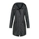 thumbnail image 1 of Chaqueta impermeable para mujer, gabardina impermeable con capucha para invierno, para senderismo y acampada. Negro, 1 of 4