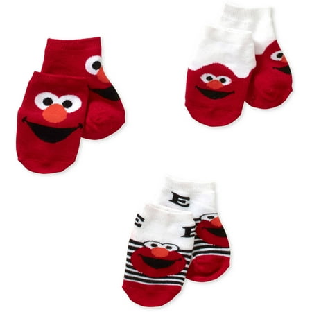 Sesame Street - Elmo Newborn Baby Boy Quarter Socks - 3 Pack - Walmart.com
