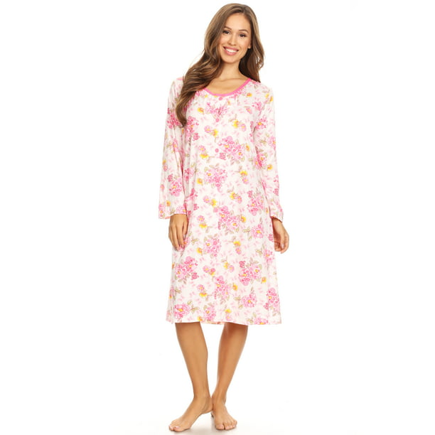 Premiere Fashion - 16007 Womens Nightgown Sleepwear Pajamas Woman Long ...