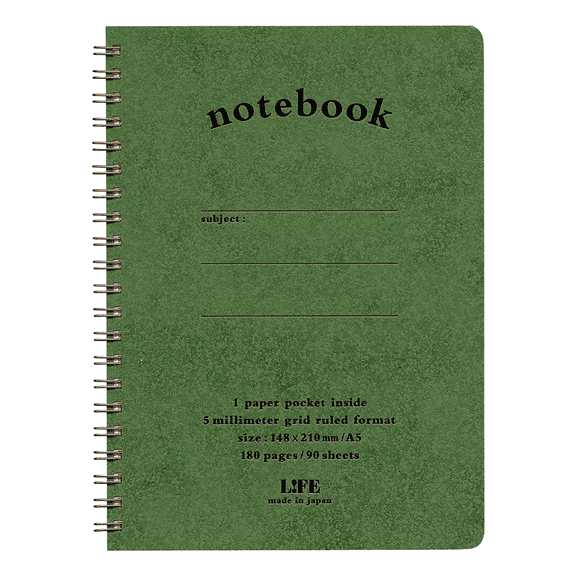 Life Pocket Notes Spiral Bound Notebooks: 6 in x 8 in. (Green)
