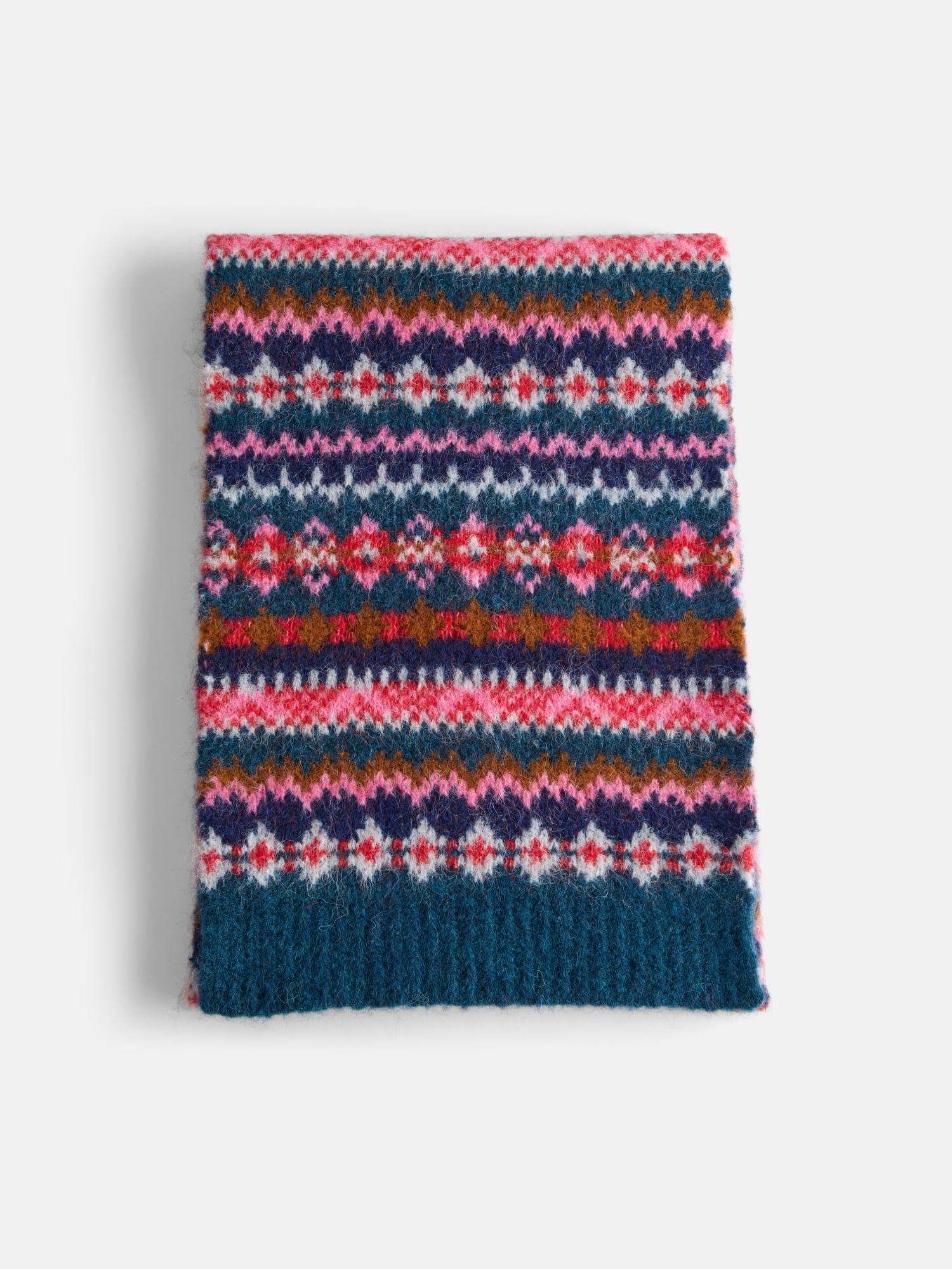 Free Assembly Women's Fair Isle Oblong Scarf, Dark Blue