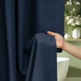 thumbnail image 3 of Inosoo Thick Waffle Weave Shower Curtain, 72"x 72" Luxury Hotel Fabric Shower Curtains for Bathroom, Heavy Duty Cloth Bath Curtain, Navy Blue, 3 of 18