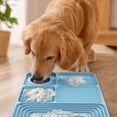 thumbnail image 5 of 5-in-1 Silicone Slow Feeder and Lick Mat for Dogs, Suction Cup Pet Feeding Tray with Water Bowl, 11.81x7.87 Inch Enrichment Mat for Meals, Bathing and Grooming(5-in-1-Black), 5 of 9