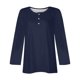 thumbnail image 4 of ICHUANYI Clearance Women's Fashion Loose T-shirt Long Sleeves Blouse Round Neck Casual Tops(Navy, S) ICHUANYI WER2023081112258, 4 of 4