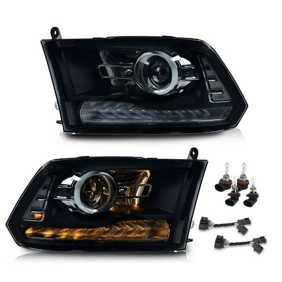 LED DRL Projector Headlights w/ Harness Fit For 09-18 Ram 1500 2500 3500 Smoke