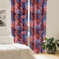 thumbnail image 2 of Ambesonne Tropical Curtains, Overlapped Flamingo Flower, Pair of 28"x63", Maroon Dark Pink and Quartz, 2 of 5