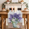 thumbnail image 2 of Table Runner 90 Inches Long for Kitchen Dining, Purple Lavender Dresser Scarf Farmhouse, Dining Table Decorations for Wedding/Parties, Spring Floral Daisy Butterfly Leaves Gray 13 x 90 In, 2 of 8