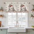 thumbnail image 2 of Coffee Gnomes Tier Curtains, Brown Buffalo Plaid Check Farmhouse Light Filtering Kitchen Curtains, 2Pcs Rod Pocket Half Window Treatments Panels for Sink Cafe Cabinet Camper 27.5x24 Inches, 2 of 9
