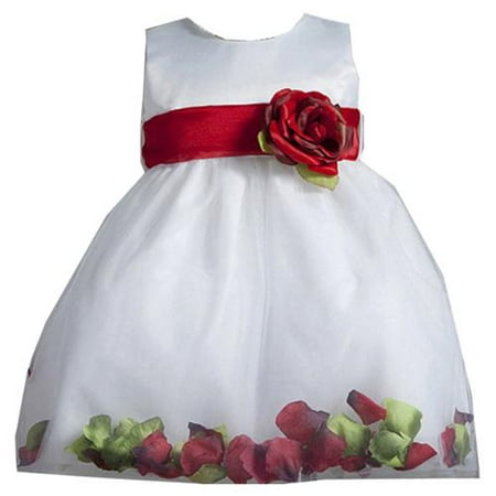 Crayon Kids Baby Girls White Red Petal Flower Girl Dress 18M
