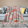 thumbnail image 2 of ARISTURING Flamingo Throw Blanket Vintage Style Soft Flannel Blankets Leaf Pink Cozy Throws Ideal for Women, Girls Use on Couch, Bedroom, Camping or While Traveling, 2 of 6