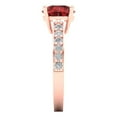 thumbnail image 3 of Clara Pucci 14K Rose Gold 2.3ct Garnet Solitaire with Accents Ring, 3 of 8