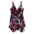 thumbnail image 4 of Swim 365 Women's Plus Size Handkerchief-Hem Twist-Front Tummy Control Two-Piece Swim Dress, 4 of 6