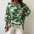 thumbnail image 6 of QUNYINEY Summer Womens Oversized Tee Shirts 3/4 Sleeve Gradient Tunic Tops Pullover Crew Neck Casual Relaxed Fit Tops for Women Trendy, 6 of 7