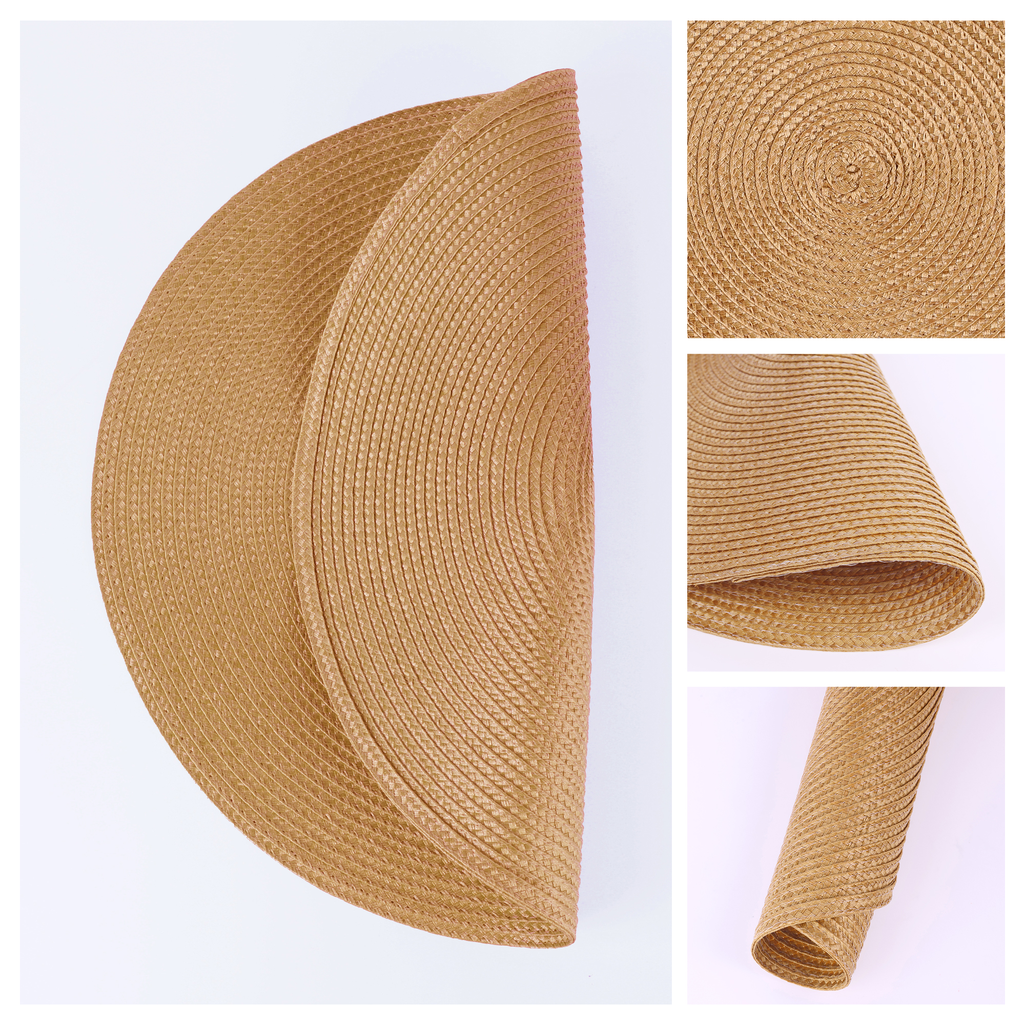 Unique Bargains Rustic Placemats Set of 6 Woven Placemats Gold