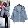 thumbnail image 4 of hgsbede Women Coats Plus Size Clearance Zipper Denim Jackets for Women - Plus Size Long Sleeve Lapel Denim Coat Winter Casual Tops Fashion Outerwear, 4 of 9