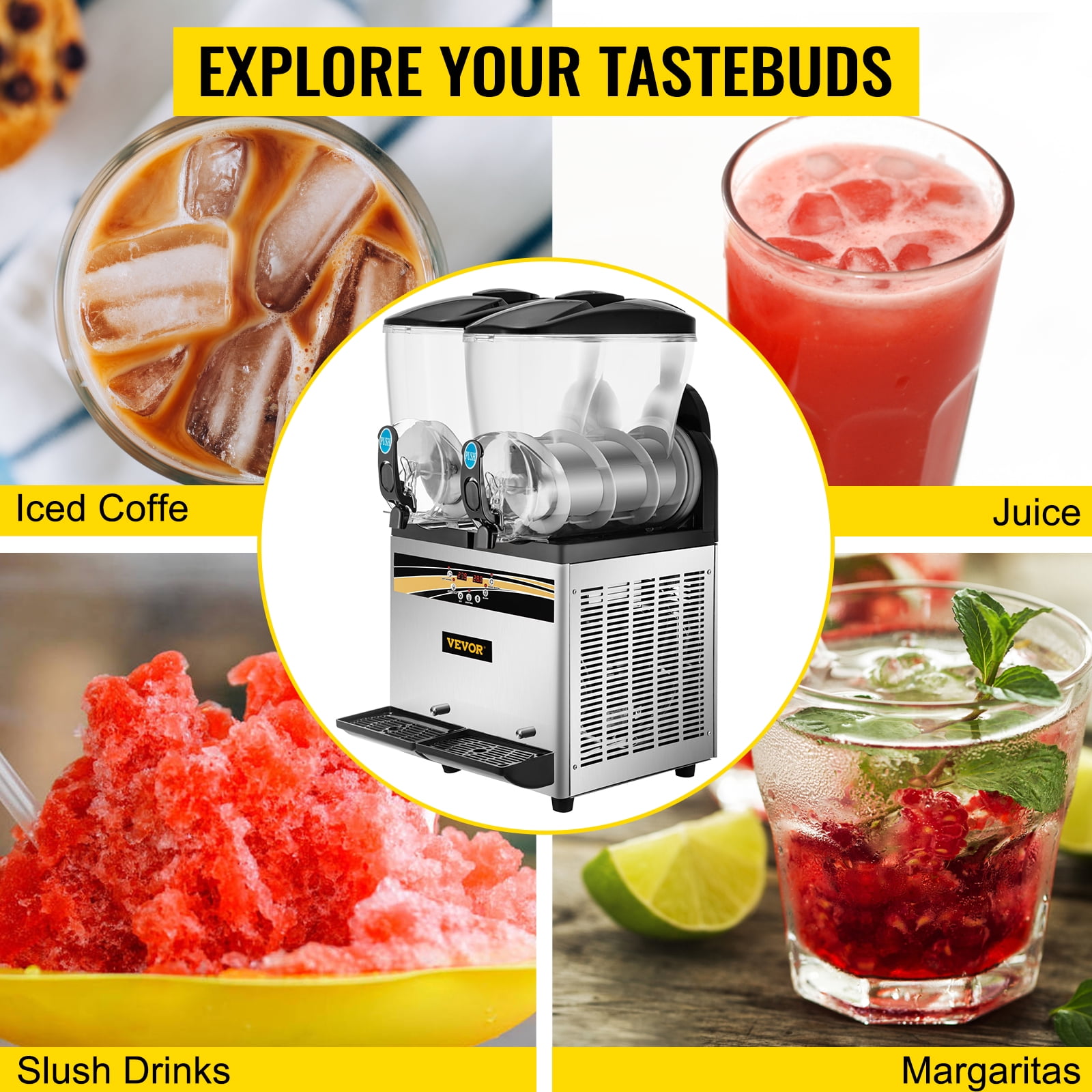 BENTISM Commercial Slushie Machine,30L Granita Slush Maker Slushy Juice