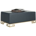 thumbnail image 3 of SAFAVIEH Julian Faux Ostrich Tray Ottoman/Coffee Table, Navy/Gold, 3 of 7