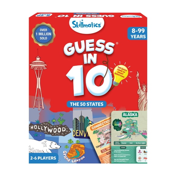 Skillmatics Guess in 10 U.S. States Game for Ages 8 and up - Educational Flash Cards