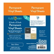 Hello Hobby 12 x 12 Basic Glitter Sampler Permanent Craft Vinyl Sheets (4 Count)