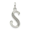 thumbnail image 7 of 925 Sterling Silver Polished Glitter Enamel Letter S Shaped Pendant, 7 of 7