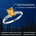 thumbnail image 2 of Gem Stone King 14K White Gold Yellow Citrine Solitaire Engagement Ring for Women | 1.65 Cttw | Emerald Cut 8X6MM | Gemstone November Birthstone | Size 7, 2 of 6
