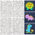 thumbnail image 1 of 64Pcs Cartoon Dinosaur Embroidery Pattern Stabilizer 8.3"x11.7" Cute Dinosaur Soluble Stick and Stitch Embroidery Sticker 4 Sheets Water Hand Sewing DIY Embroidery Paper, 1 of 9