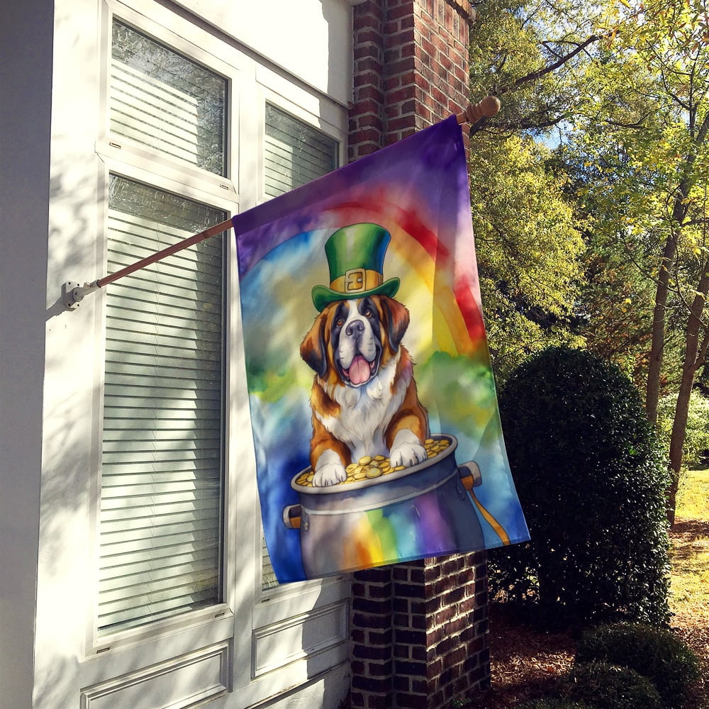 Saint Bernard St Patrick's Day House Flag 28 in x 40 in