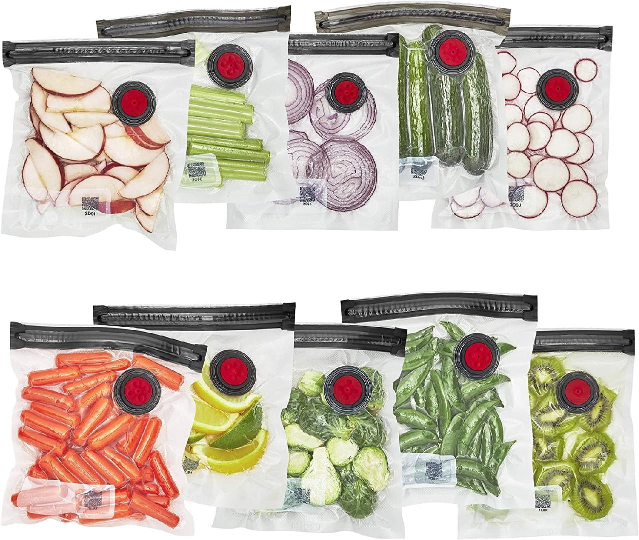 Fresh & Save 10pc Small Vacuum Sealer Bags 1/2 Gallon, Reusable Snack Bags, Meal Prep