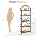 thumbnail image 4 of Walsunny 4-Tier Arched Bookshelf Industrial Open Storage Shelf, Display Bookshelves with Metal Frame, Rustic Wood Tall Bookcase for Living Room, Home Office, Brown, 4 of 9