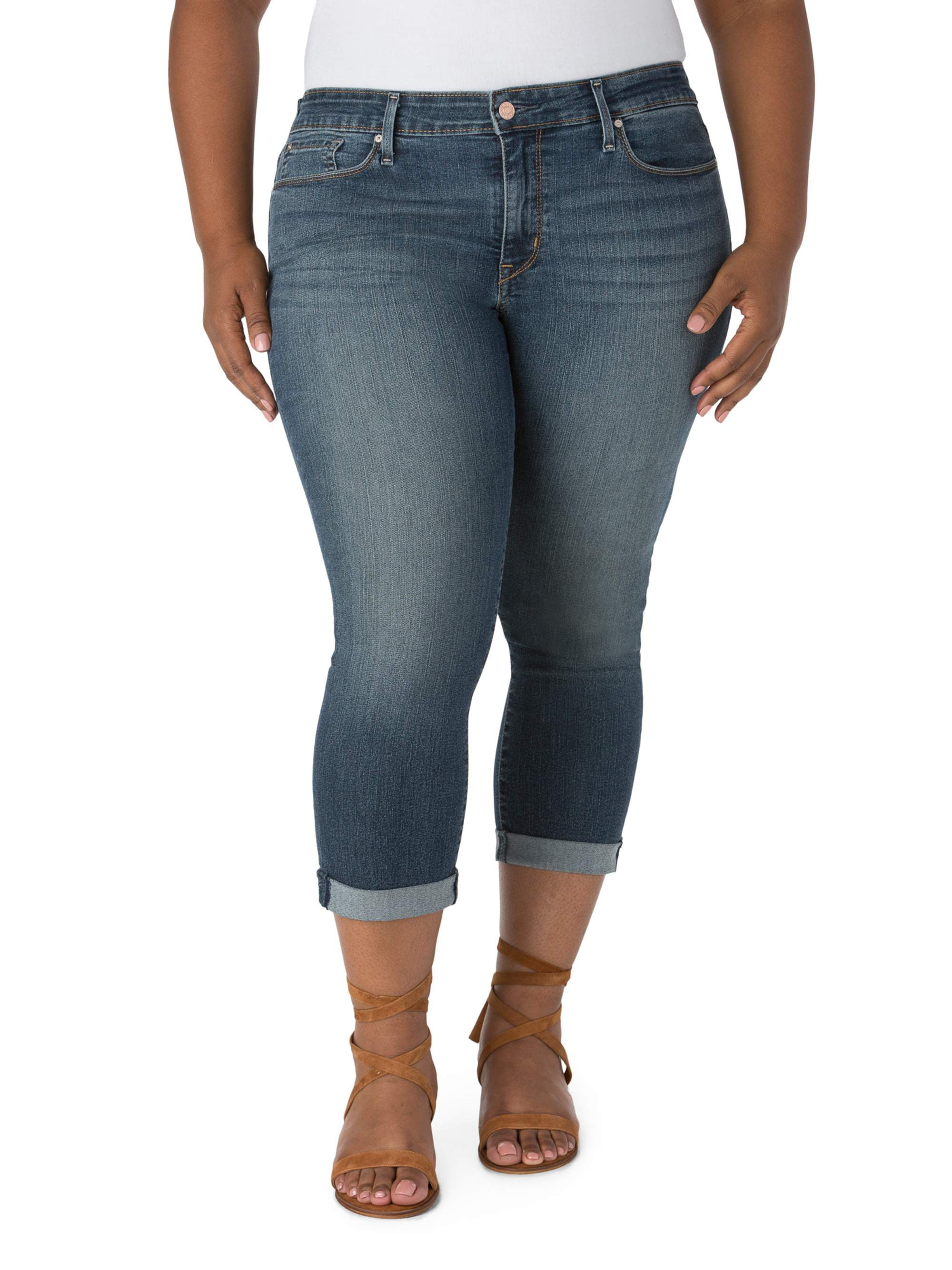 Women's Plus Modern Capri Jeans - Walmart.com
