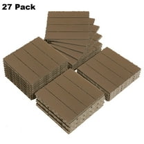 IVV Interlocking Patio Deck Tiles 27 Pack, 11.4"x11.4" Waterproof Plastic Floor Tiles for Indoor/Outdoor Use – Non-Slip, Weather-Resistant, Quick Install for Balcony, Porch, Poolside – Light Coffee