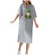 thumbnail image 1 of Vestido Corto de Verano Cuello Redondo Estilo de Camiseta de Longitud de Tobillo de Manga Corta, Altamente Elástico para Pijamas Y Ropa Interior Sexy, 1 of 8