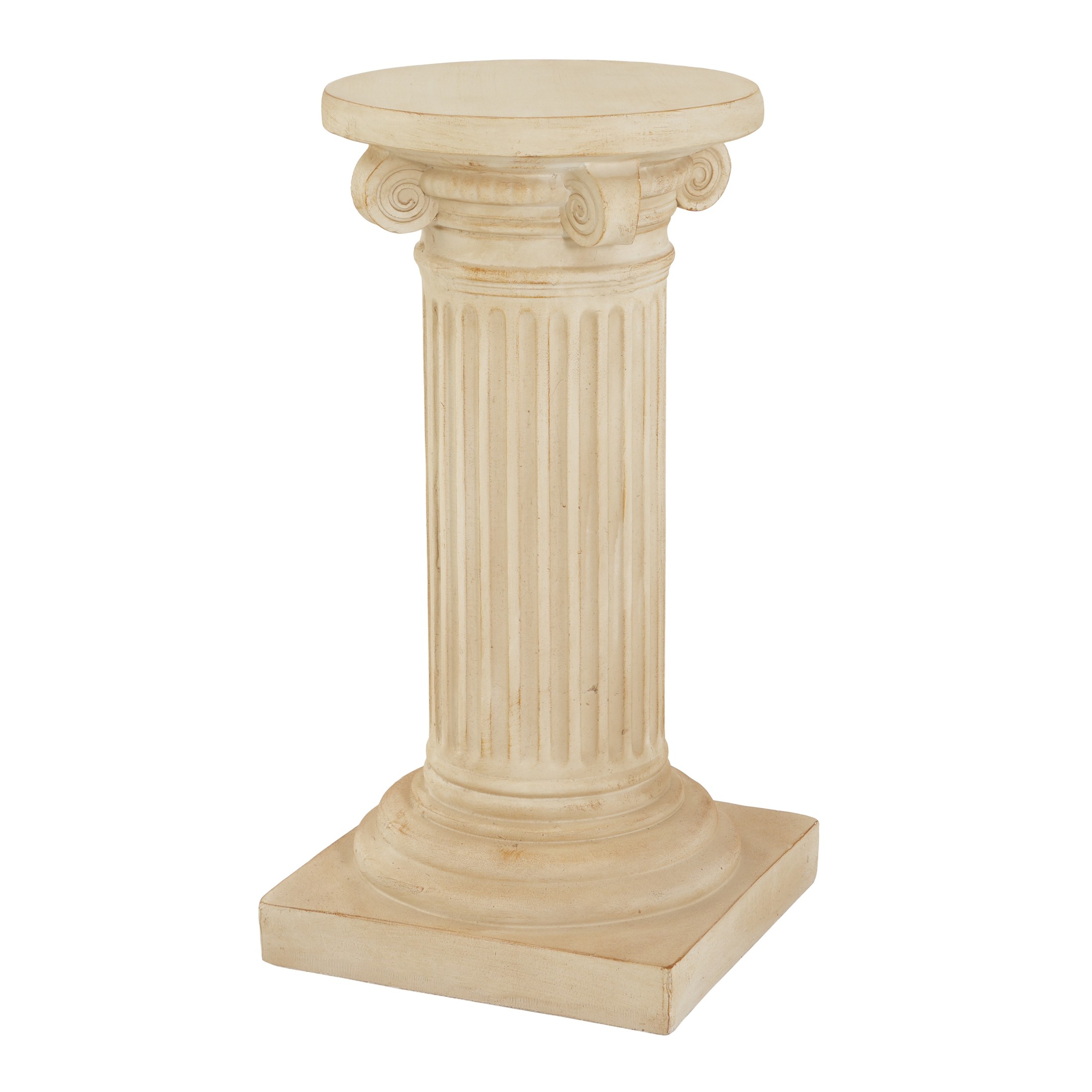 Christopher Knight Home 25.39"H Handcrafted MGO Pedestal Plant Stand for Indoor Outdoor, Travertine