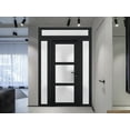 thumbnail image 5 of Front Exterior Prehung Metal-Plastic Door Frosted Glass / Manux 8552 Matte Black / 2 Side and Top Window / Office Commercial and Residential Doors Entrance Patio Garage 68" x 96" Right-hand Inswing, 5 of 7